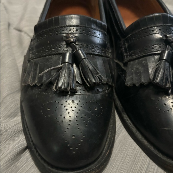 Allen Edmonds Black Bridgeton Leather Tasseled Loafers Slip On Embossed NWOT - Picture 2 of 10